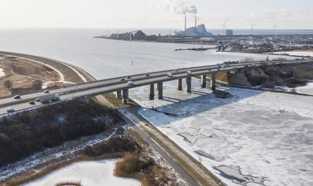 Øresundsmotorvejen om vinteren