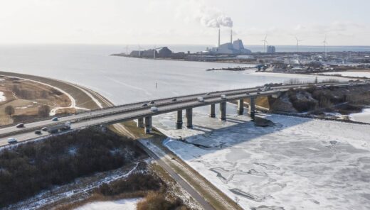 Øresundsmotorvejen om vinteren