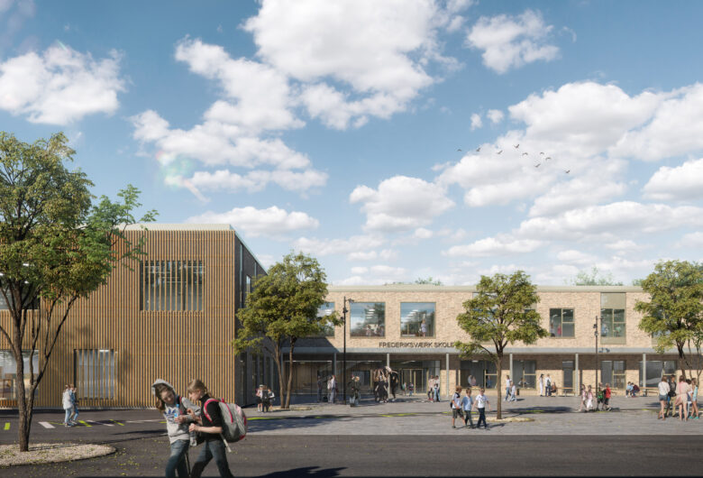 Rendering af Frederiksværk Skole - Sweco Danmark