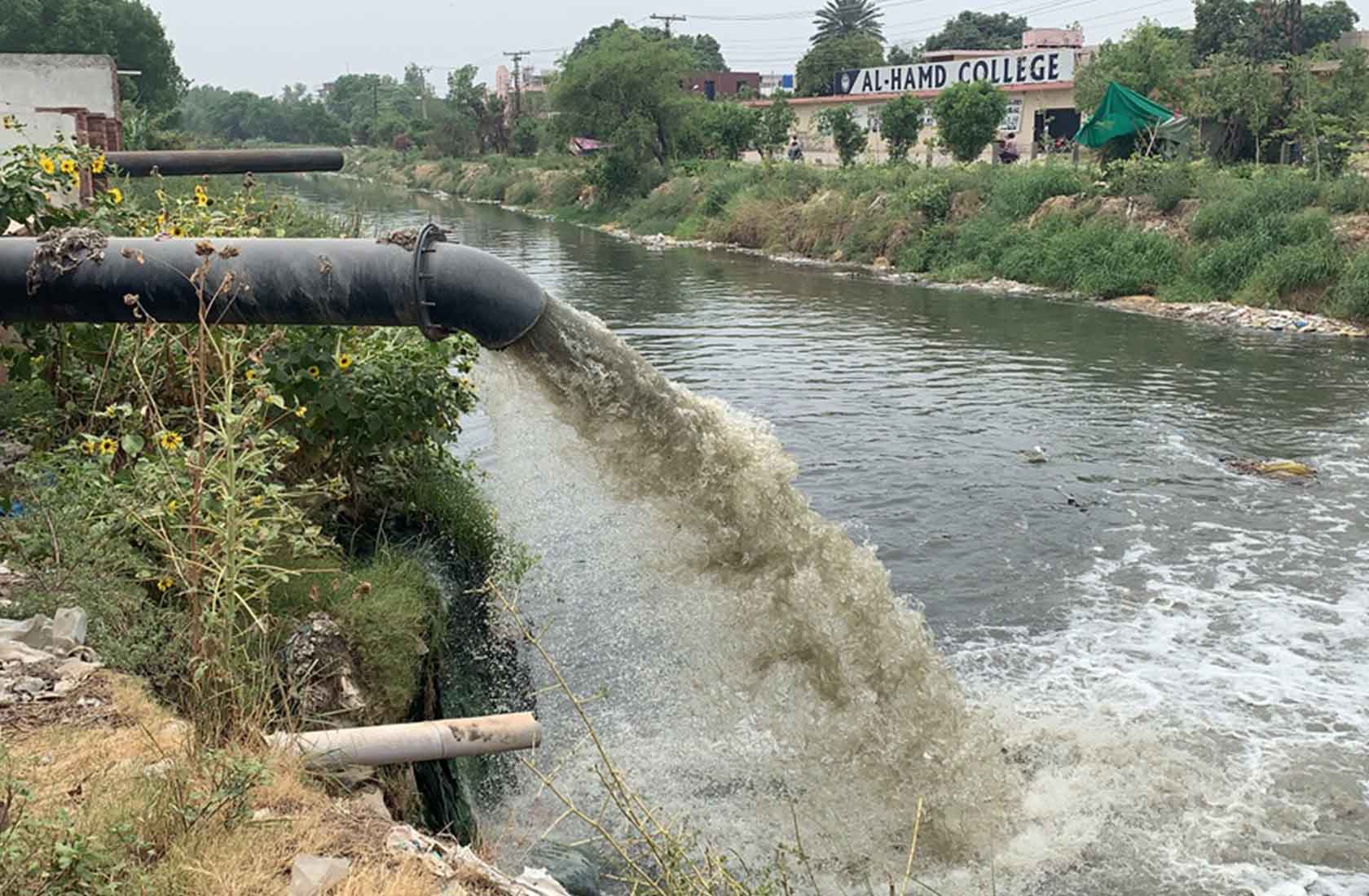 Spildevandsudledning i Lahore