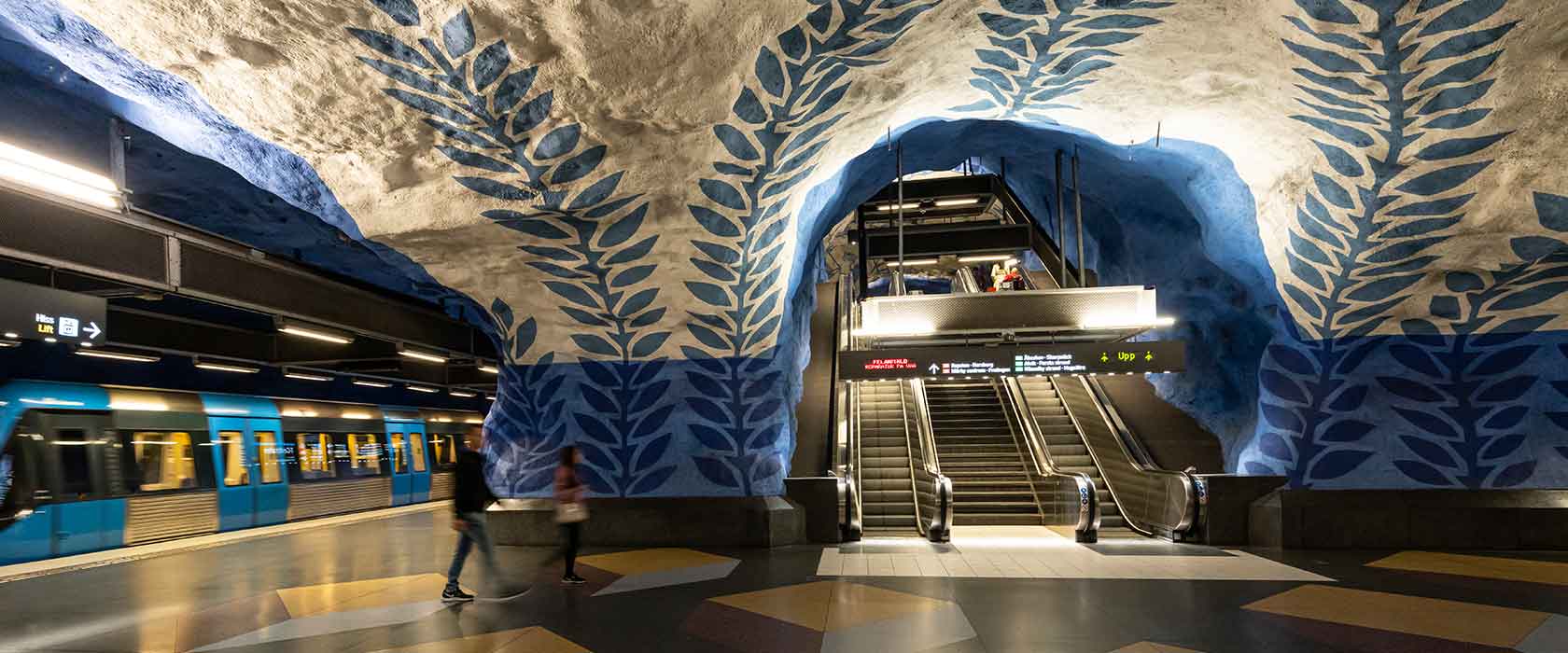 Den blå metrolinje i Stockholm